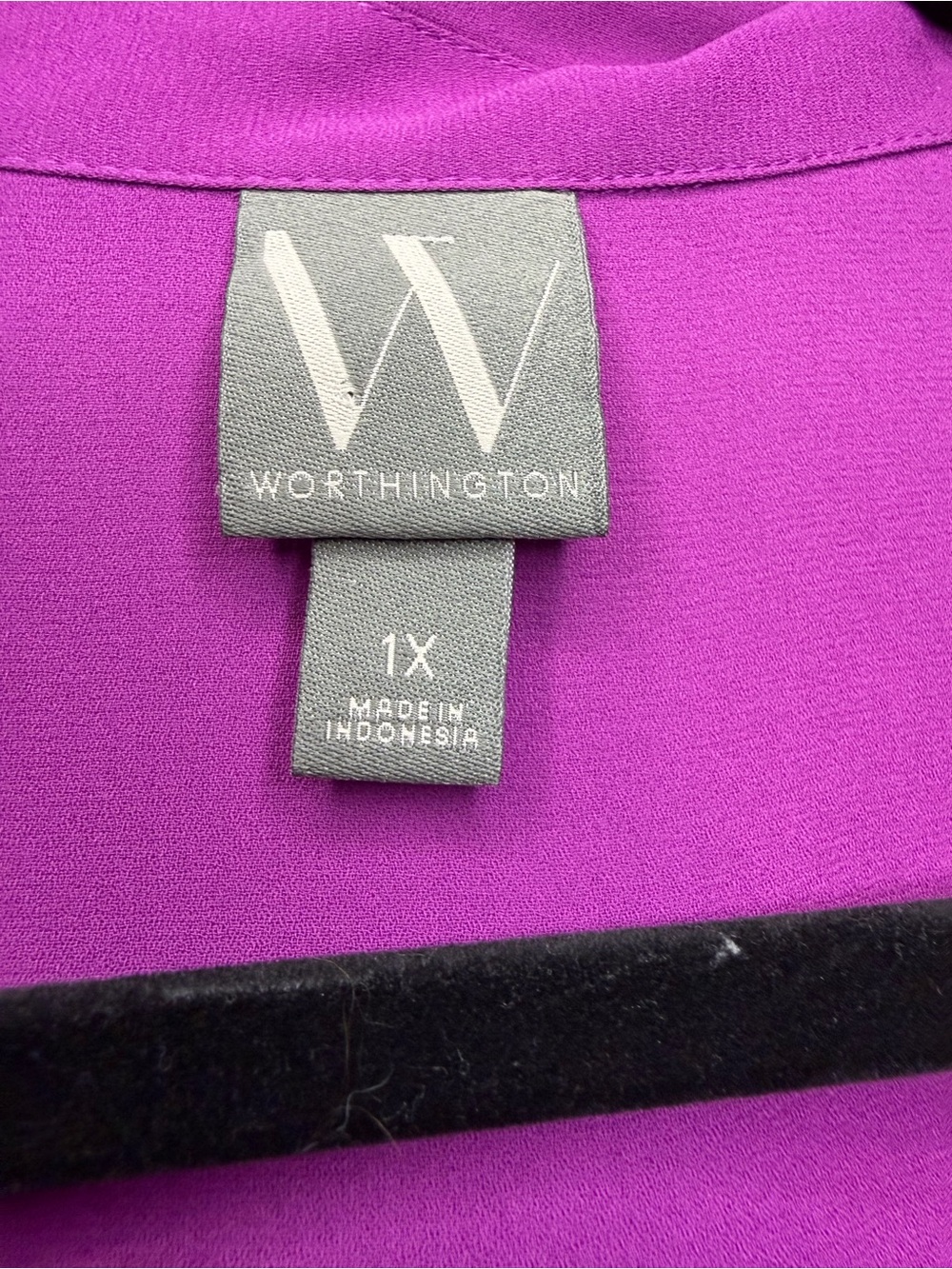 Worthington Bright Magenta Button-Down Blouse - Picture 4 of 7